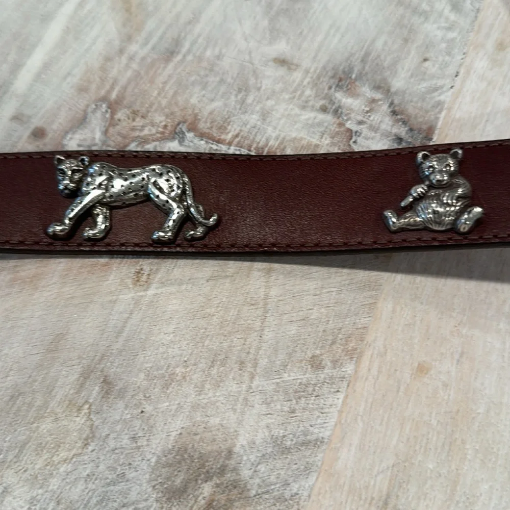 Brighton Kids Brown & Silver Animal Belt Size  Small New With Tags